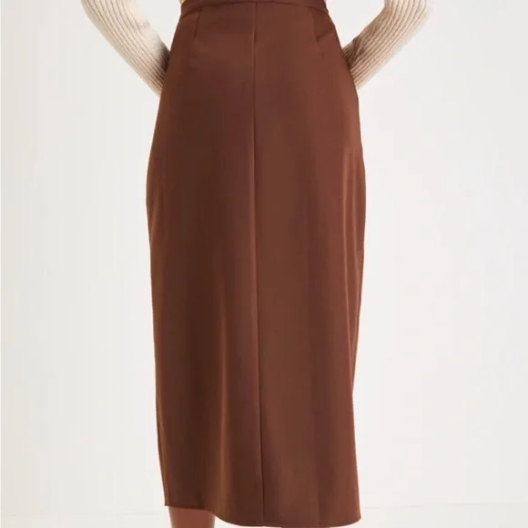 NWT Lulus midi wrap skirt in brown| size M - Picture 2 of 10